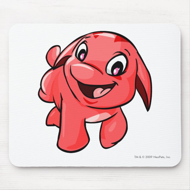 Alfombrilla De Ratón Rojo de Pooogle (Frente)