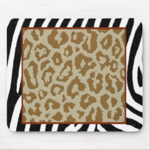 Alfombrilla De Ratón rojo del estampado leopardo de la cebra