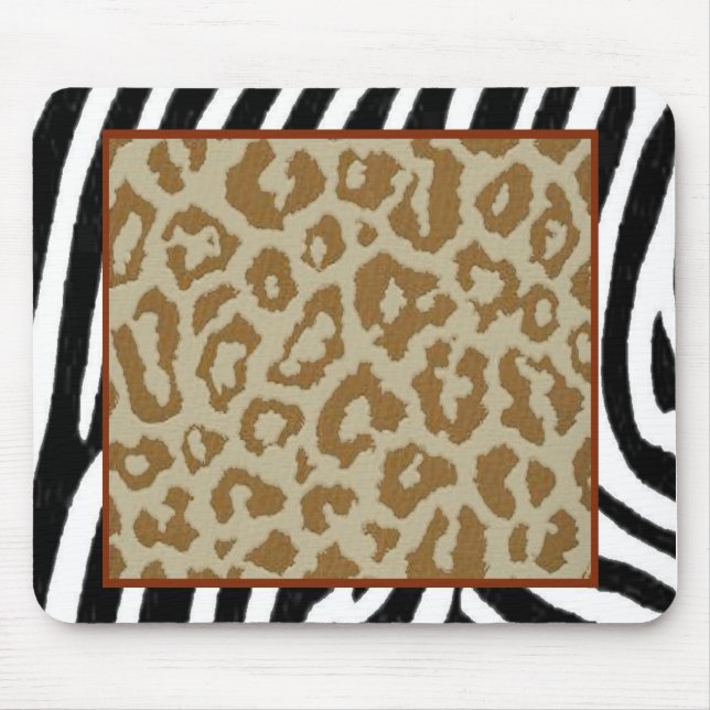 Alfombrilla De Ratón rojo del estampado leopardo de la cebra (Frente)