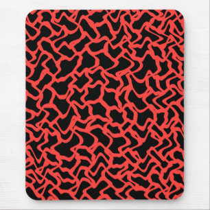 Alfombrilla De Ratón Rojo del modelo gráfico abstracto y negro