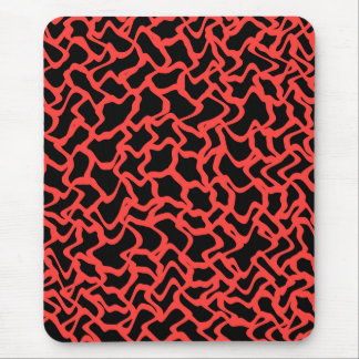 Alfombrilla De Ratón Rojo del modelo gráfico abstracto y negro