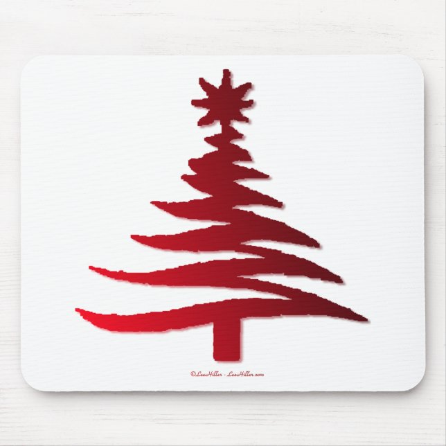 Alfombrilla De Ratón Rojo del patrón del árbol de Navidad (Frente)