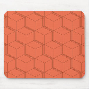 Alfombrilla De Ratón Rojo, dinámico, retro, moderno patrón de línea de