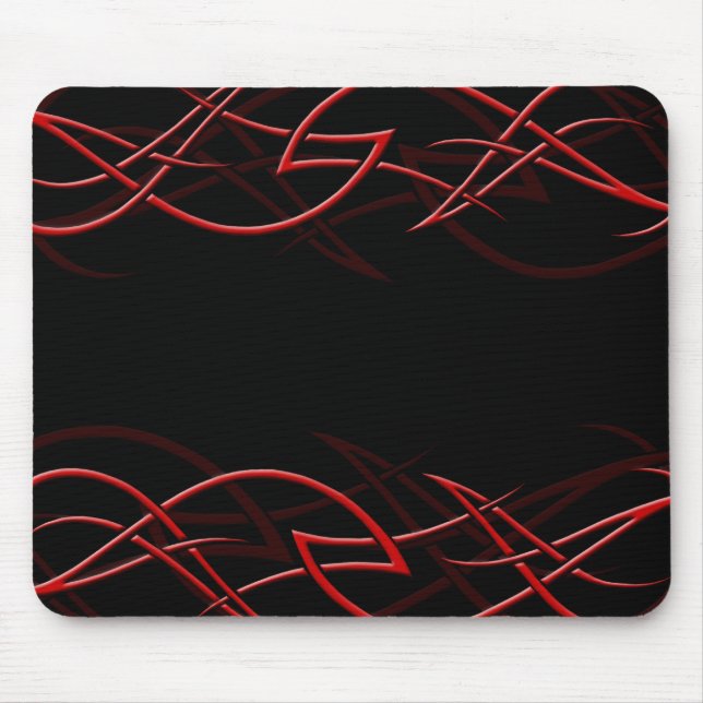 Alfombrilla De Ratón Rojo en la "elegancia negra" Mousepad (Frente)