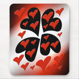 Alfombrilla De Ratón Rojo en los corazones negros