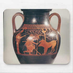 Alfombrilla De Ratón Rojo-figura amphora del ático del vientre