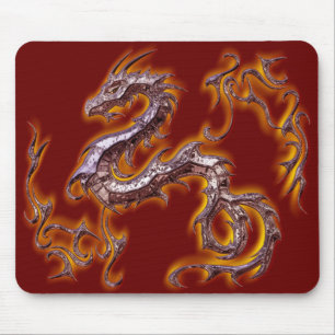 Alfombrilla De Ratón rojo fuego del dragón