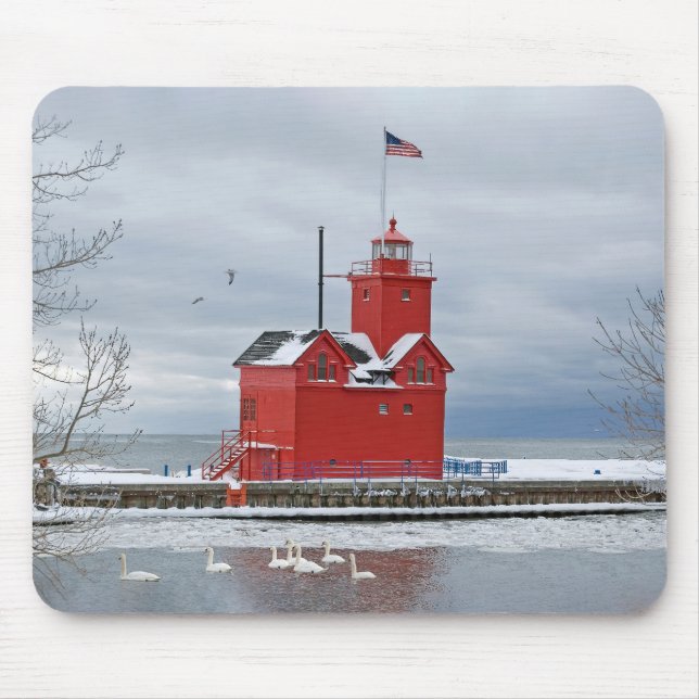 Alfombrilla De Ratón Rojo grande (Frente)
