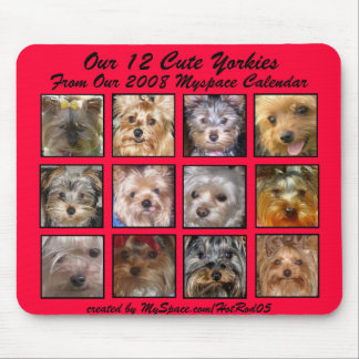Alfombrilla De Ratón ROJO LINDO del CALENDARIO de YORKIES 2008 (en un