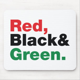 Alfombrilla De Ratón Rojo, Negro y Verde.