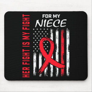 Alfombrilla De Ratón Rojo Su Lucha Niece Enfermedad Cardíaca Conciencia