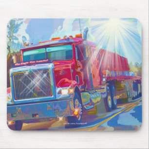 Alfombrilla De Ratón ROJO TRUCK GRANDES RIG TRUCKERS Gifts