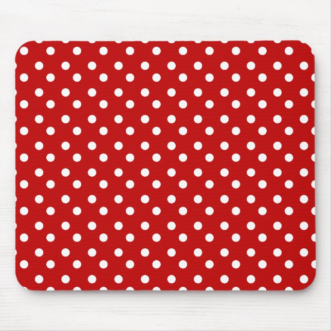 Alfombrilla De Ratón Rojo y blanco puntea Mousepad (Frente)