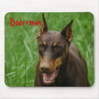 Alfombrilla De Ratón Rojo y Doberman del moho