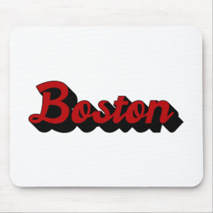 Alfombrilla De Ratón Rojo y negro de Boston