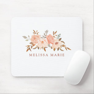 Alfombrilla De Ratón Rojorete Personalizado Otoño Floral Acuarela