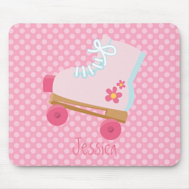 Alfombrilla De Ratón Rollerskate rosado Mousepad (Frente)