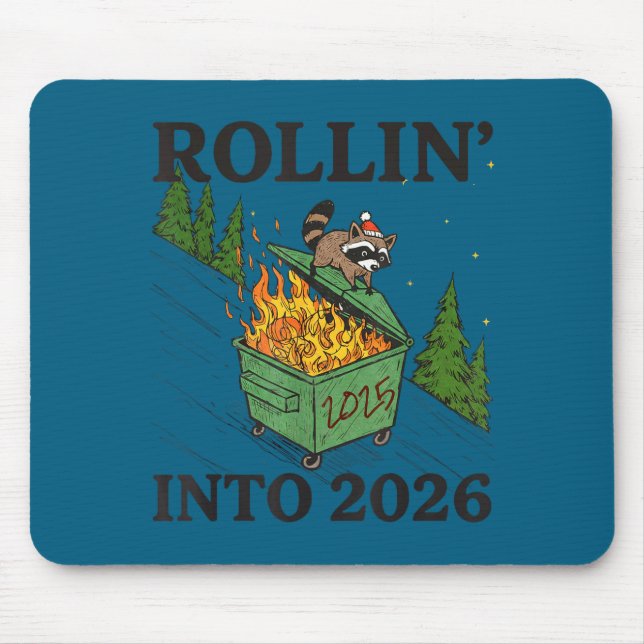 Alfombrilla De Ratón Rollin' Into 2026 For Women Boys Men Kids Happy Ne (Frente)