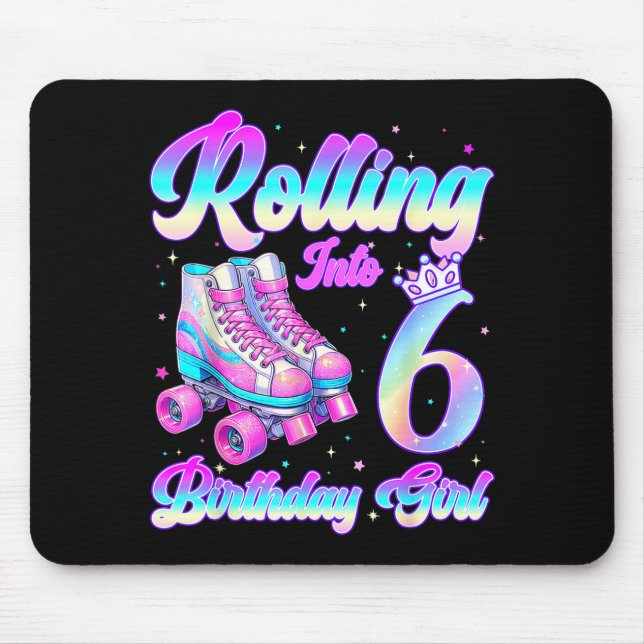 Alfombrilla De Ratón Rolling Into 6 Year Old Roller Skating 6th Birthda (Frente)