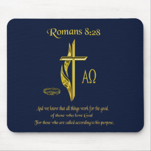 Alfombrilla De Ratón Romanos 8:28 Mousepad cristiano