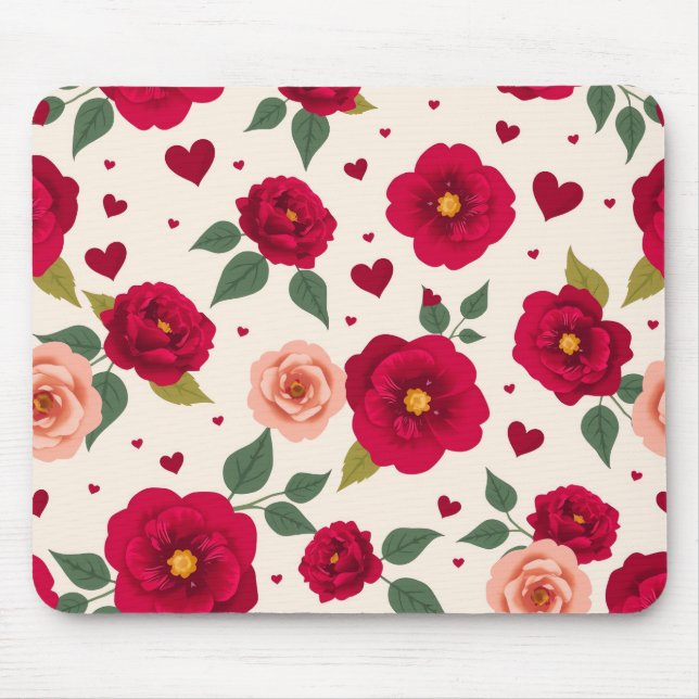 Alfombrilla De Ratón Romantic Floral Pattern Mouse Pad (Frente)