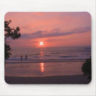 Alfombrilla De Ratón Romántica playa hawaiana del océano atardecer