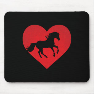 Alfombrilla De Ratón Romántico Corazón en Forma de Caballo Ecuestre Lov