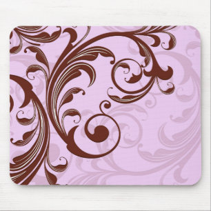 Alfombrilla De Ratón Romántico Lavanda Decorativo Swirls Mousepad