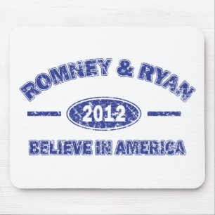 Alfombrilla De Ratón Romney y Ryan creen en Estados Unidos