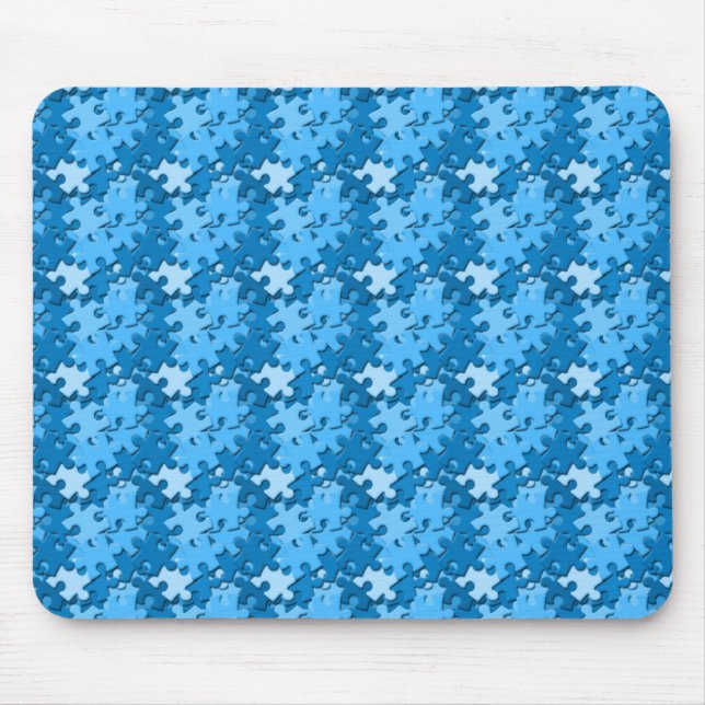 Alfombrilla De Ratón Rompecabezas azules (Frente)