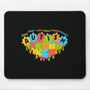 Alfombrilla De Ratón Rompecabezas colorido Amor Corazón Autismo Retro C