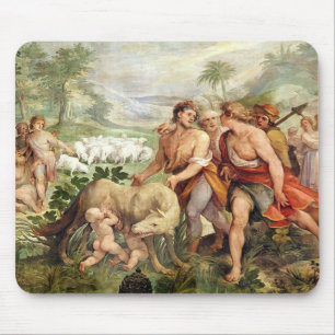 Alfombrilla De Ratón Romulus amamantó por el ella-lobo