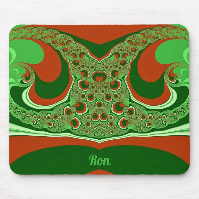 Alfombrilla De Ratón RON ~ NAVIDADES ~ Blanco verde rojo (Frente)