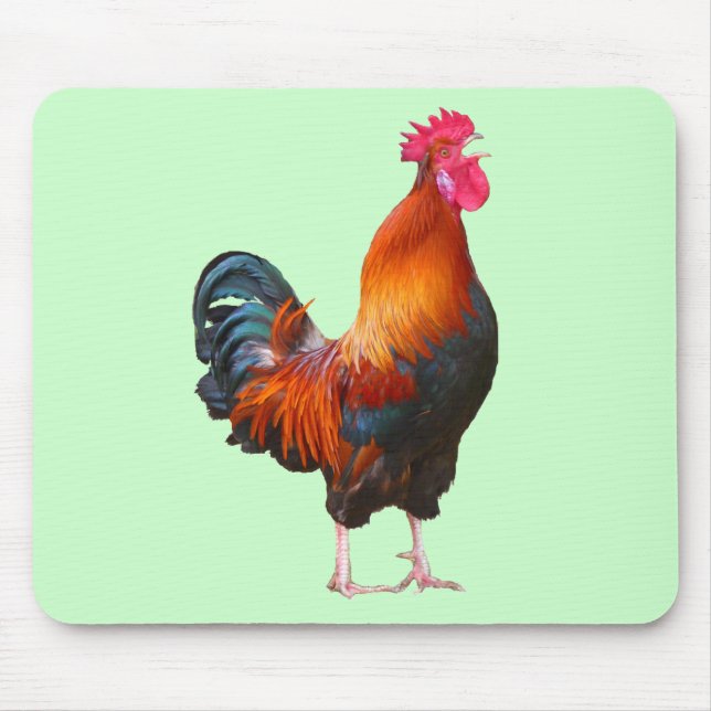 Alfombrilla De Ratón Rooster Crowing Mousepad (Frente)