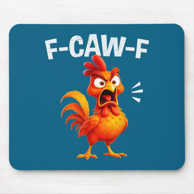 Alfombrilla De Ratón Rooster Humor Saying Funny F-caw-f Chicken Quote M (Frente)
