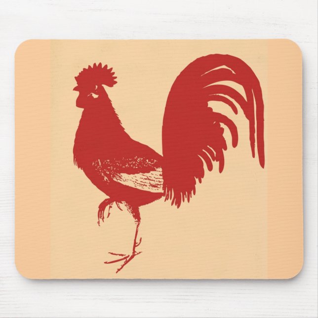 Alfombrilla De Ratón Rooster Rojo (Frente)