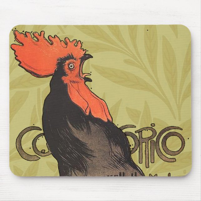 Alfombrilla De Ratón Rooster Steinlen Cocorico Arte francés (Frente)