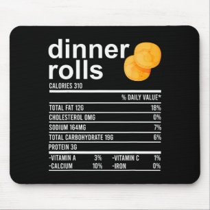 Alfombrilla De Ratón Ropa de datos nutricionales de rollos para cenar d