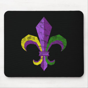 Alfombrilla De Ratón Ropa de vestuario de Mardi Gras - Fleur De Lis Vin