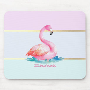 Alfombrilla De Ratón Ropa Pastel Moderna, Flamencos rosados