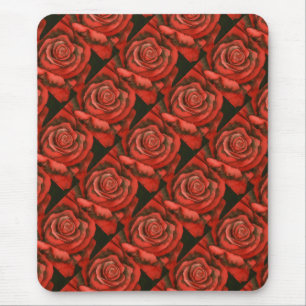 Alfombrilla De Ratón "Rosa # 3" Patrón de baldosas Mousepad floral