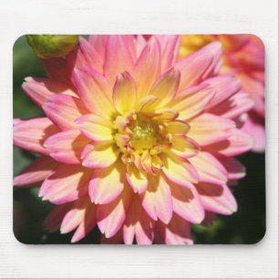 Alfombrilla De Ratón Rosa amarillo caliente Dahlia Flor