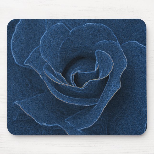 Alfombrilla De Ratón Rosa azul de terciopelo (Frente)