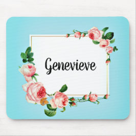 Alfombrilla De Ratón Rosa azul Marco tu nombre País Mousepad