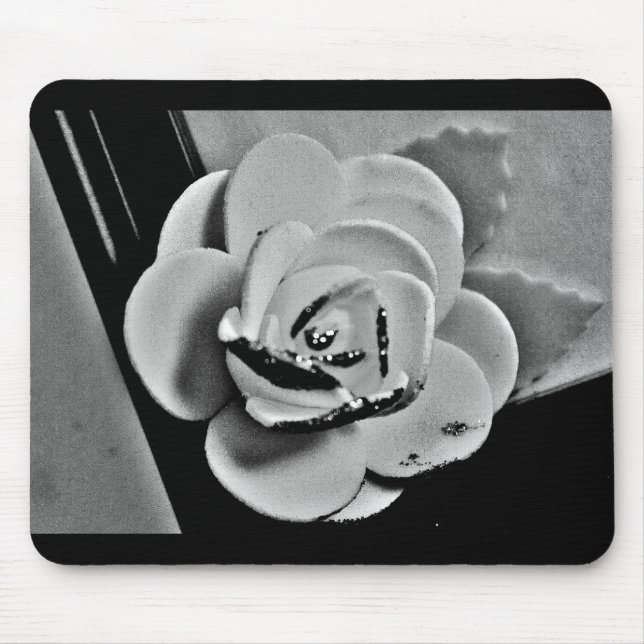 Alfombrilla De Ratón Rosa blanca (Frente)