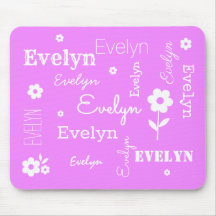 Rosa caliente con flores blancas, almohadilla de r