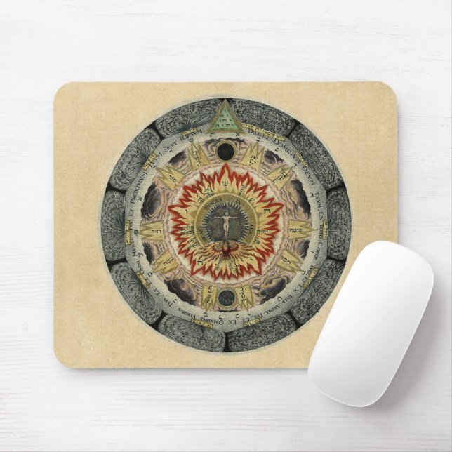 Alfombrilla De Ratón Rosa cósmico Mandala (Con ratón)