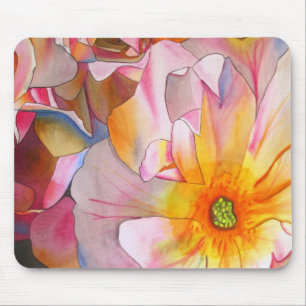 Alfombrilla De Ratón Rosa de arte rosa pastel de Cornelia