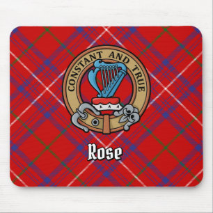 Alfombrilla De Ratón Rosa de clan Escudo sobre Tartán