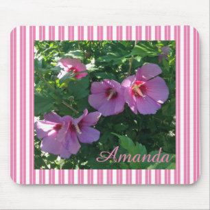 Alfombrilla De Ratón Rosa de la almohadilla del ratón rayada de Sharon